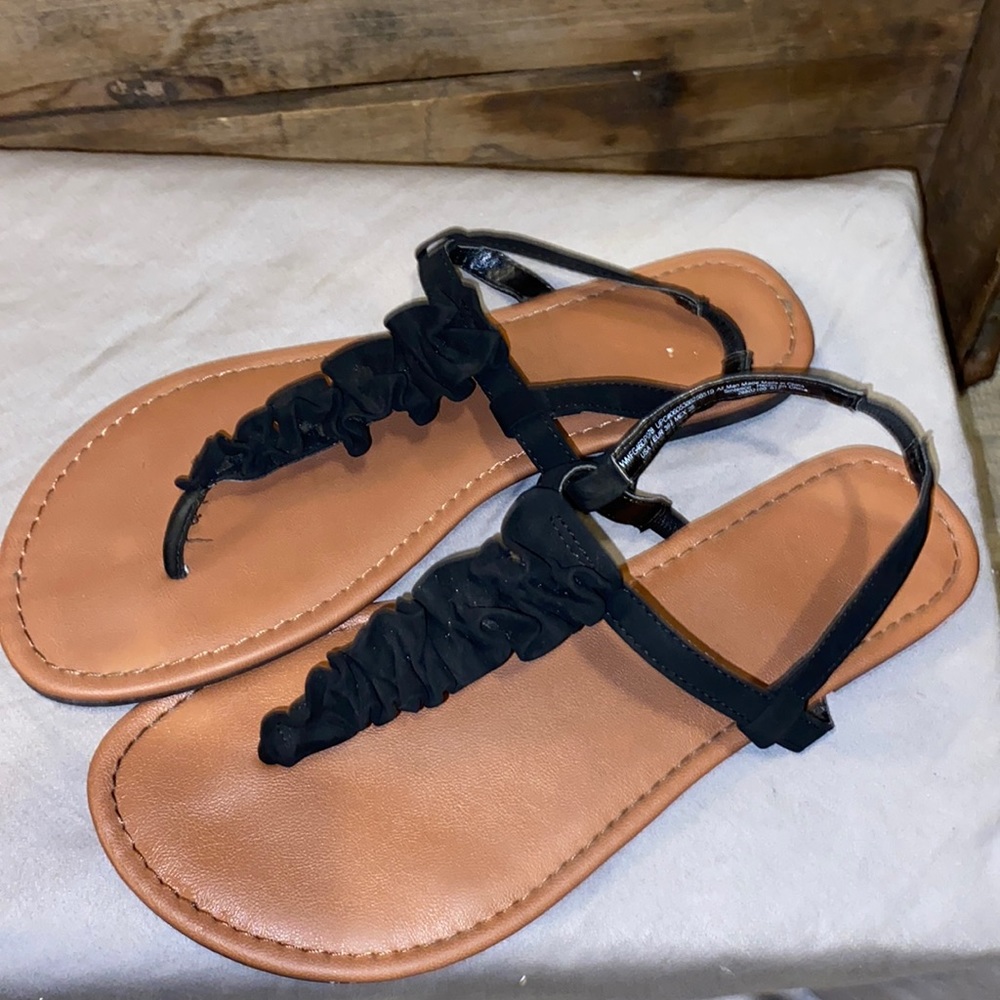 Black suede sandals